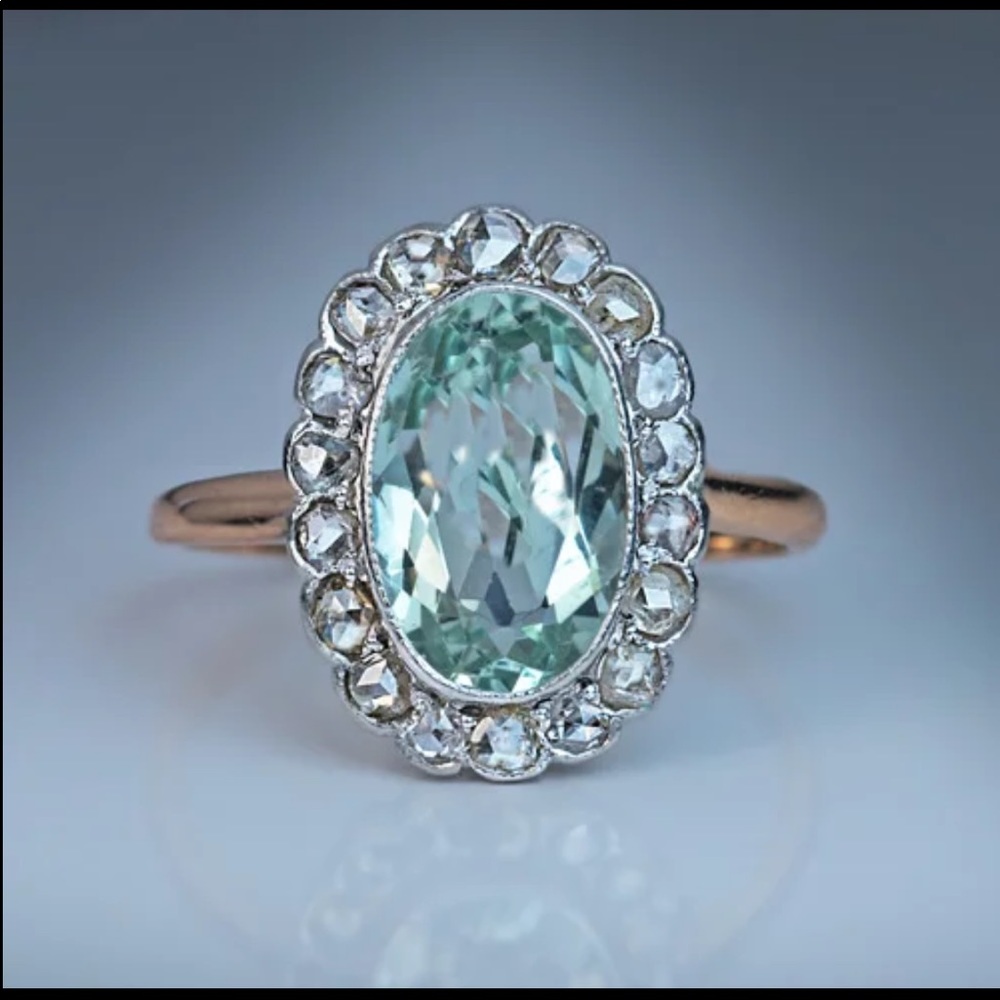 New Women’s Sea Blue Sapphire Ring - Picture 3 of 3